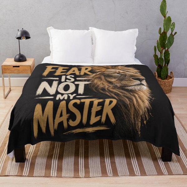 Item preview, Fear Is Not My Master Powerful Realistic Lion Motivational Graphic designed and sold by Bennie Singh.