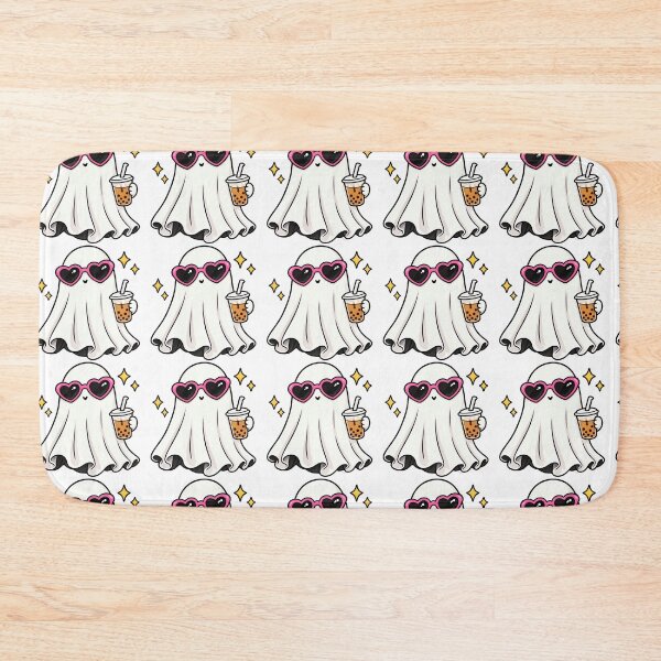 Item preview, Kawaii Ghost with Bubble Tea and Heart Sunglasses – Cute Spooky Sticker designed and sold by Anstickerrr.