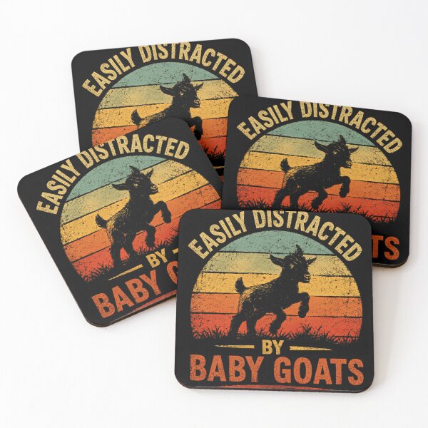 Item preview, Easily Distracted By Baby Goats Goat Lover Farm Animal designed and sold by SkeletonsDanger.