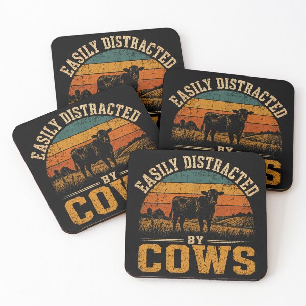 Item preview, Easily Distracted By Cows Farmer Rancher Cow Lover Farming Cattle Owner designed and sold by SkeletonsDanger.