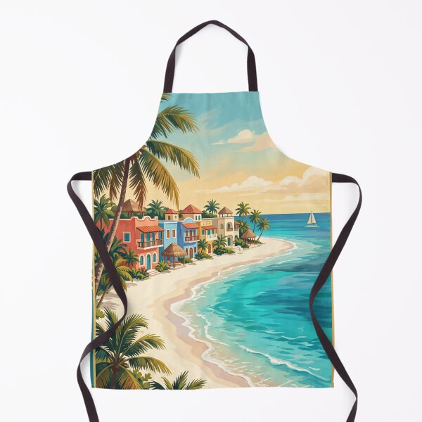 Item preview, Playa del Carmen Mexico Vintage Travel Art – Riviera Maya Caribbean Beach designed and sold by Bomax121.