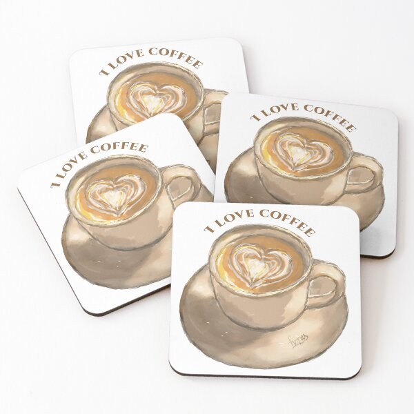 Item preview, Cozy I Love Coffee Latte Art Illustration designed and sold by hopenoli_art.