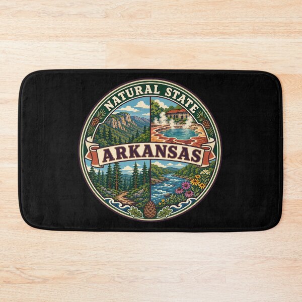 Item preview, Arkansas Vintage Natural Outdoors Scenic Travel Badge designed and sold by DreamLayerStudio.