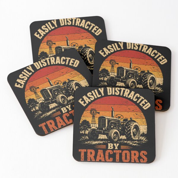 Item preview, Easily Distracted By Tractors Farmer Farming Agriculture Enthusiast designed and sold by SkeletonsDanger.