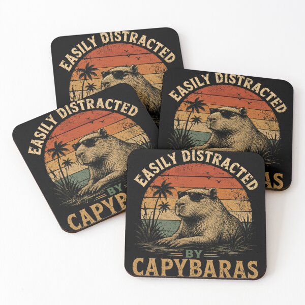 Item preview, Easily Distracted By Capybaras Animal Lover Pet Owner designed and sold by SkeletonsDanger.
