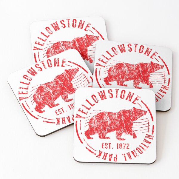 Item preview, Yellowstone National Park Bear Vintage Red Rubber Stamp Est 1872 designed and sold by chaaval.
