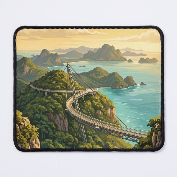 Item preview, Langkawi Malaysia Vintage Travel Art – Sky Bridge & Andaman Sea designed and sold by Bomax121.