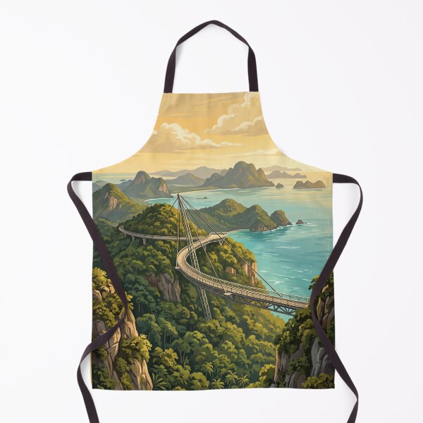 Item preview, Langkawi Malaysia Vintage Travel Art – Sky Bridge & Andaman Sea designed and sold by Bomax121.