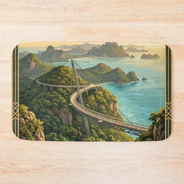 Item preview, Langkawi Malaysia Vintage Travel Art – Sky Bridge & Andaman Sea designed and sold by Bomax121.