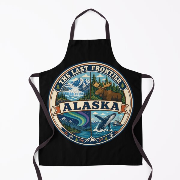 Item preview, Alaska Vintage Wilderness Wildlife Scenic Travel Badge designed and sold by DreamLayerStudio.