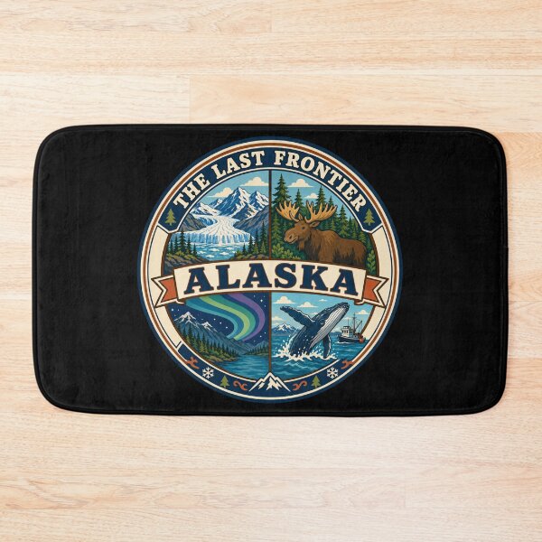 Item preview, Alaska Vintage Wilderness Wildlife Scenic Travel Badge designed and sold by DreamLayerStudio.