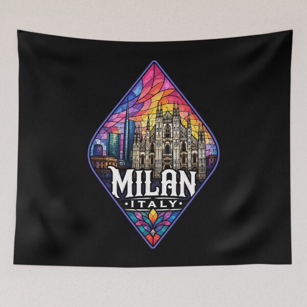 Item preview, Milan Italy Stained Glass Travel Europe designed and sold by TomFrontierArt.