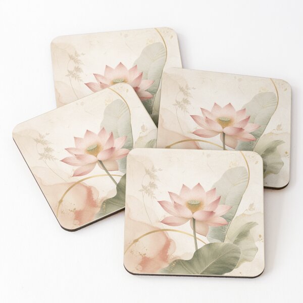 Item preview, Thai Soft Aesthetic – Elegant Lotus Watercolor Art designed and sold by CosmicQuietStudio.