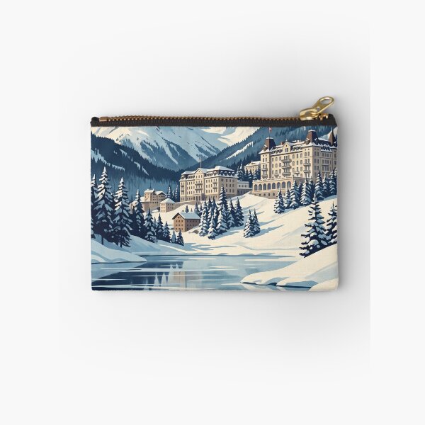 Item preview, St. Moritz Switzerland Vintage Travel Art – Alpine Resort & Snowy Engadin designed and sold by Bomax121.