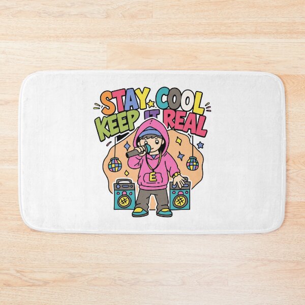 Item preview, Stay Cool Keep It Real Shirt, Hip Hop Kids T-Shirt, Rapper Cartoon Graphic Tee, Street Style Music Lover Gift designed and sold by simplydesigns88.