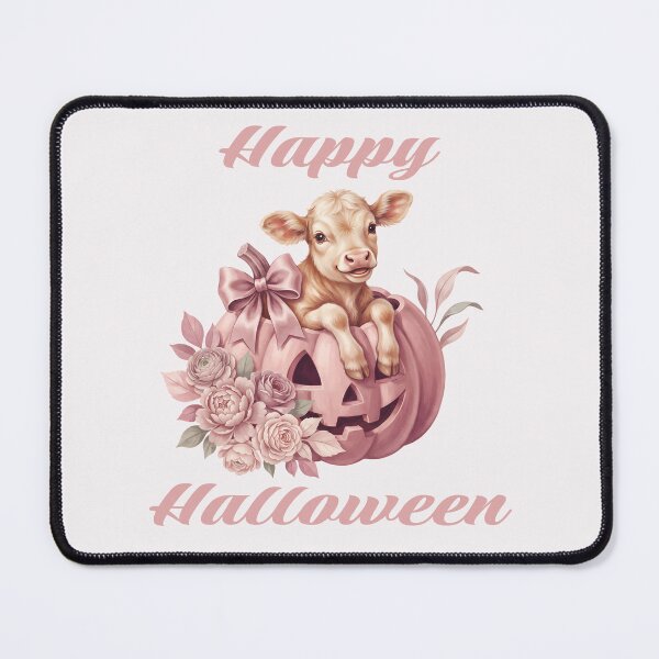 Item preview, Pinkoween Baby Cow in Floral Pumpkin Happy Halloween designed and sold by MythicCotton.
