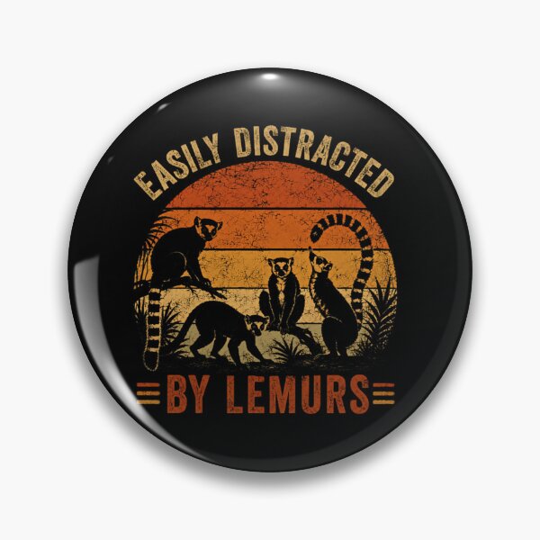 Item preview, Easily Distracted By Lemurs Animal Lover Wildlife Enthusiast designed and sold by SkeletonsDanger.