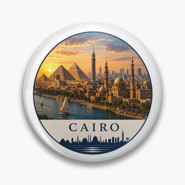 Item preview, Cairo Egypt Pyramids Travel Emblem designed and sold by Beyond Destinations.