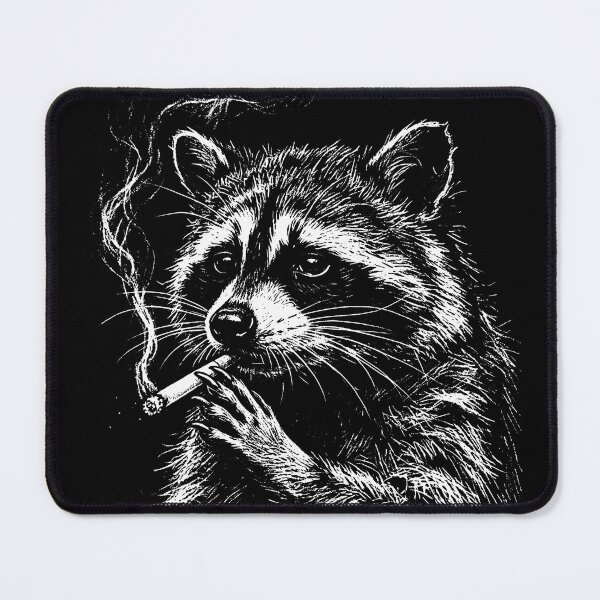 Item preview, Smoking Raccoon Sketch – Funny Trash Panda Design designed and sold by BackTWO.