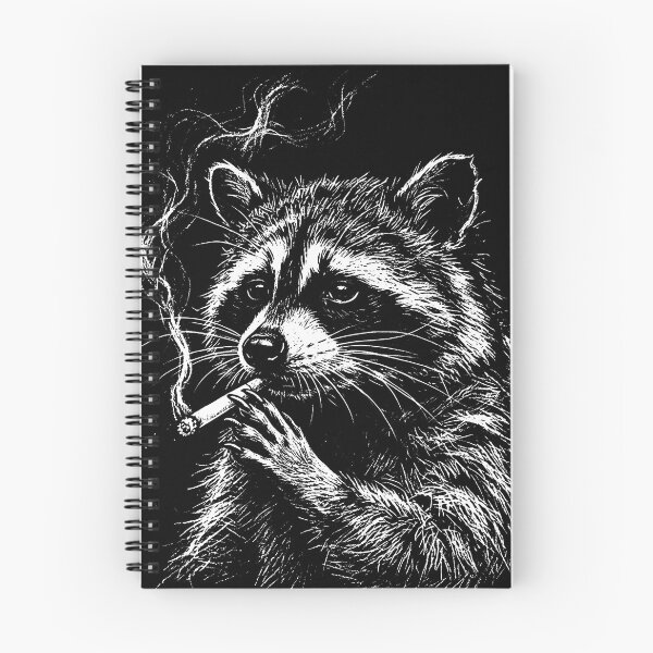 Item preview, Smoking Raccoon Sketch – Funny Trash Panda Design designed and sold by BackTWO.