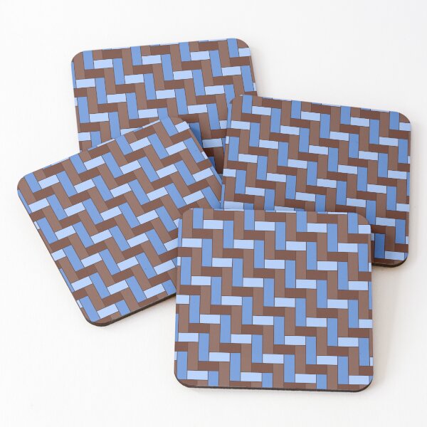 Item preview, Geometric Art Grid in Brown and Blue designed and sold by OneThreeSix.