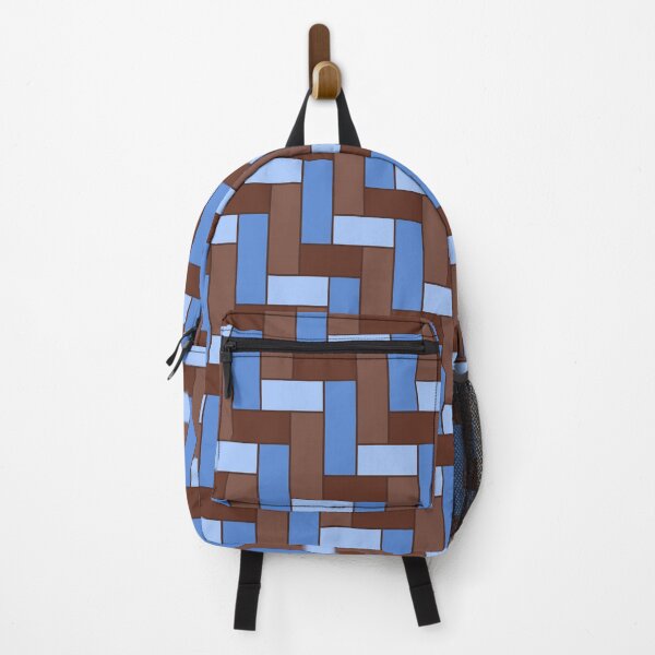 Item preview, Geometric Art Grid in Brown and Blue designed and sold by OneThreeSix.