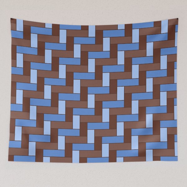 Item preview, Geometric Art Grid in Brown and Blue designed and sold by OneThreeSix.