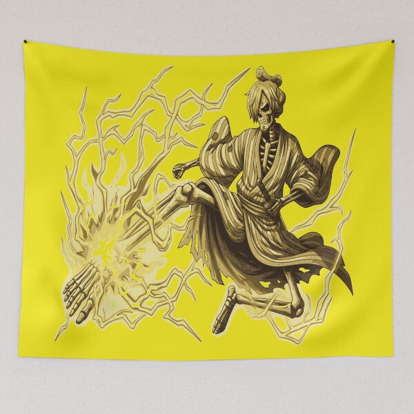 Item preview, Sanji Skeleton Yellow Lightning Kick Anime Vector designed and sold by Francisbb.