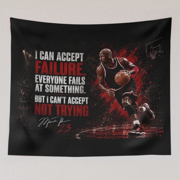 Item preview, I can accept failure, everyone fails at something. But I can't accept not trying - MJ designed and sold by BallerQuotes.
