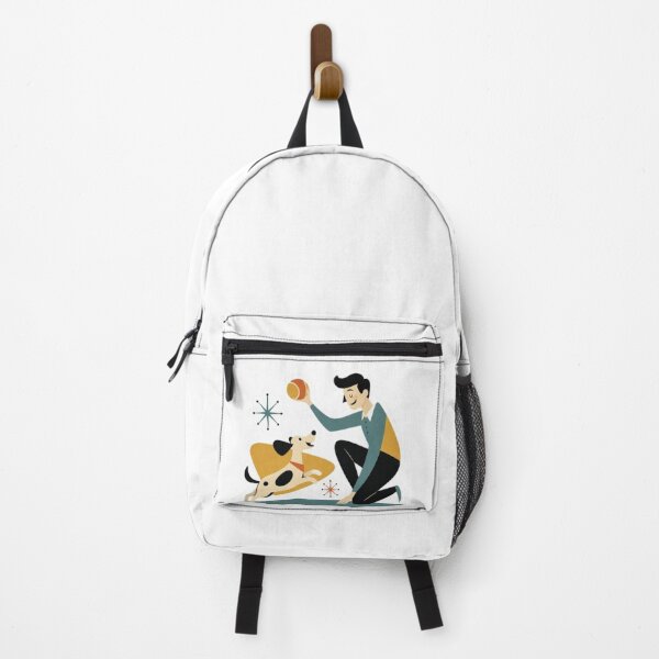 Item preview, Mid Century Modern Man Playing with Dog designed and sold by Snurly.