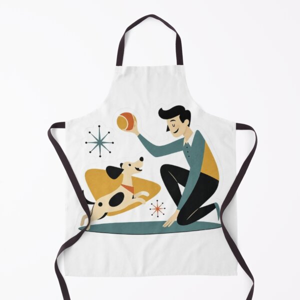 Item preview, Mid Century Modern Man Playing with Dog designed and sold by Snurly.
