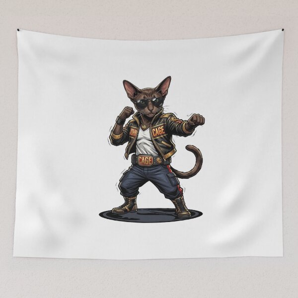 Item preview, Cool Fighter Cat – Gamer Cat with Sunglasses designed and sold by TOOBIC.