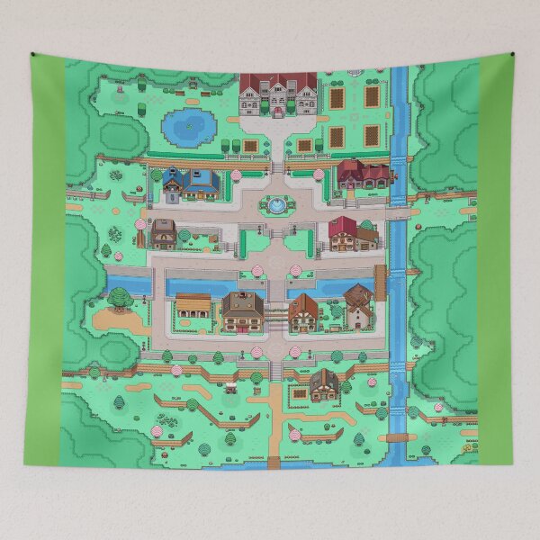 Item preview, Fields of Mistria Town Map Poster ?️ Cozy Gaming Room Decor designed and sold by · GAMING SOUL ·.