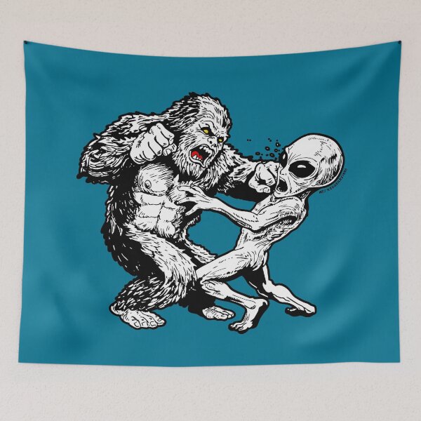Item preview, Sasquatch vs. Grey Alien  designed and sold by HarleyWarren.