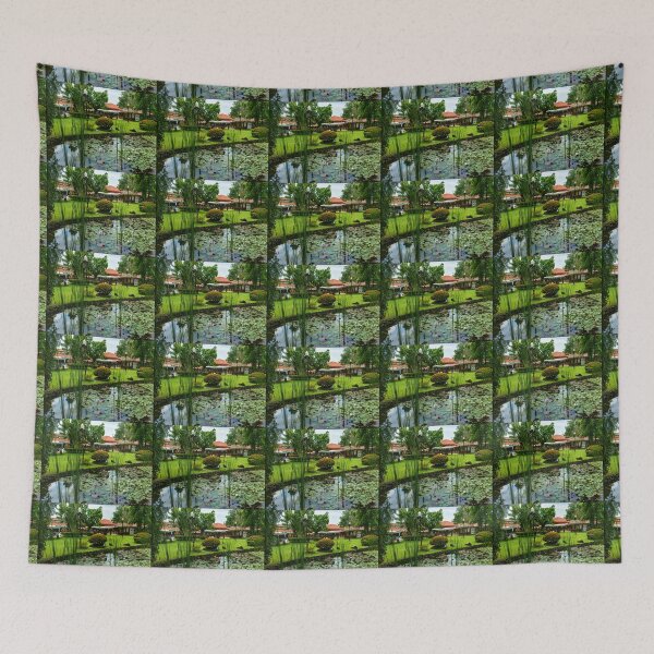Item preview, Tropical Resort Pond Courtyard designed and sold by blitzkrig.