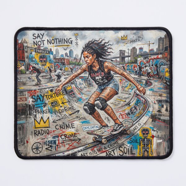 Item preview, Woman Skateboarder In Urban NYC Skate Park designed and sold by Home Decor Art.