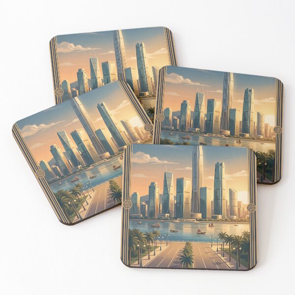 Item preview, Shenzhen China Vintage Travel Art – Futuristic Skyline & Waterfront designed and sold by Bomax121.