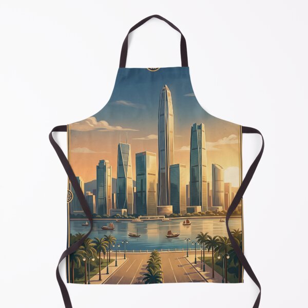 Item preview, Shenzhen China Vintage Travel Art – Futuristic Skyline & Waterfront designed and sold by Bomax121.