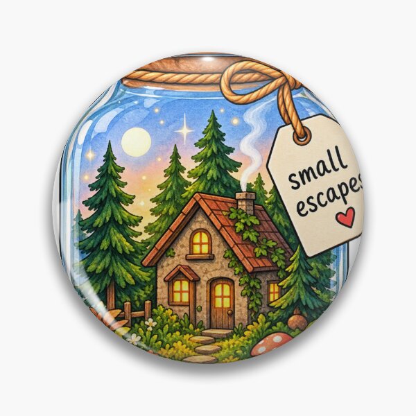 Item preview, Cozy Woodland Cottage Terrarium – Magical Cottagecore Small Escapes Sticker designed and sold by Anstickerrr.