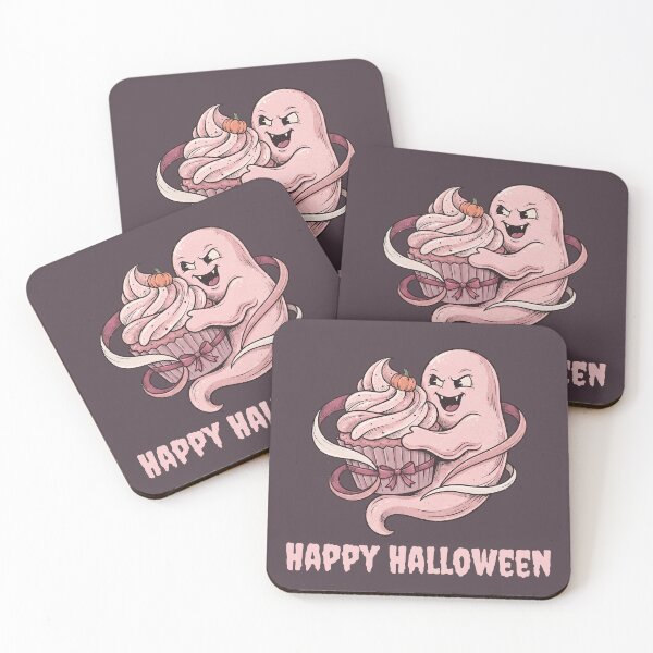 Item preview, Spooky Pinkoween Ghost & Pumpkin Cupcake Happy Halloween designed and sold by MythicCotton.