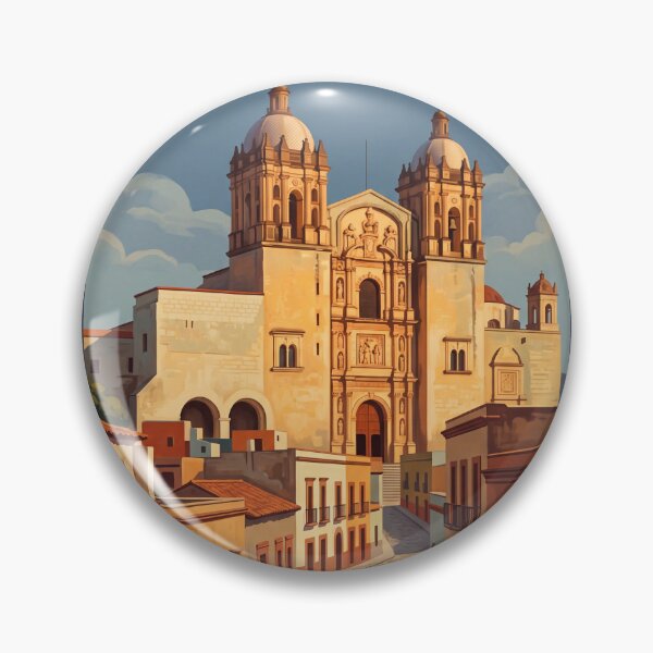 Item preview, Oaxaca Mexico Vintage Travel Art – Santo Domingo & Colonial Street designed and sold by Bomax121.