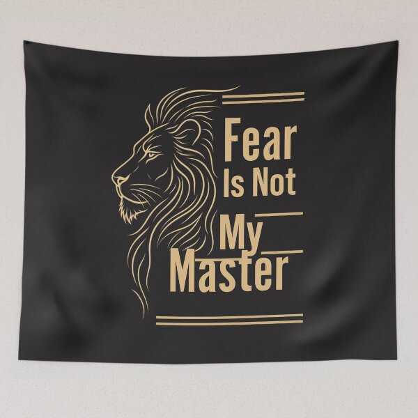 Item preview, Fear Is Not My Master Minimalist Line Art Lion Motivational Design designed and sold by Bennie Singh.