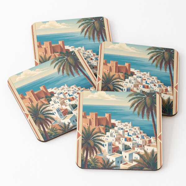 Item preview, Tangier Morocco Vintage Travel Art – Kasbah, Medina & Mediterranean Coast designed and sold by Bomax121.