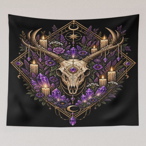 Item preview, Mystic Antler Skull – Gothic Witchcore designed and sold by Losthope Creations.