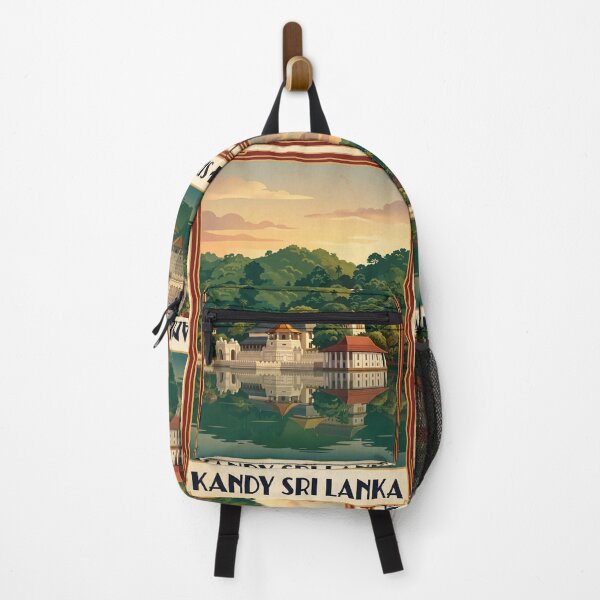 Item preview, Kandy Sri Lanka Vintage Travel Art – Temple of the Tooth & Kandy Lake designed and sold by Bomax121.
