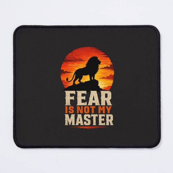 Item preview, Fear Is Not My Master Lion Silhouette Sunset Retro Motivational Design designed and sold by Bennie Singh.