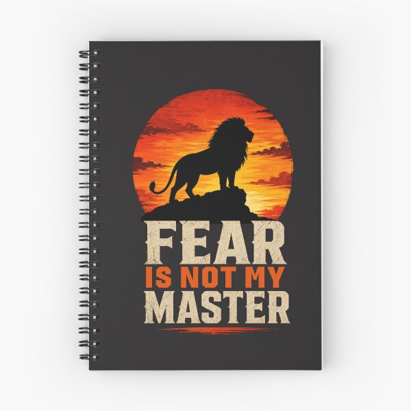 Item preview, Fear Is Not My Master Lion Silhouette Sunset Retro Motivational Design designed and sold by Bennie Singh.