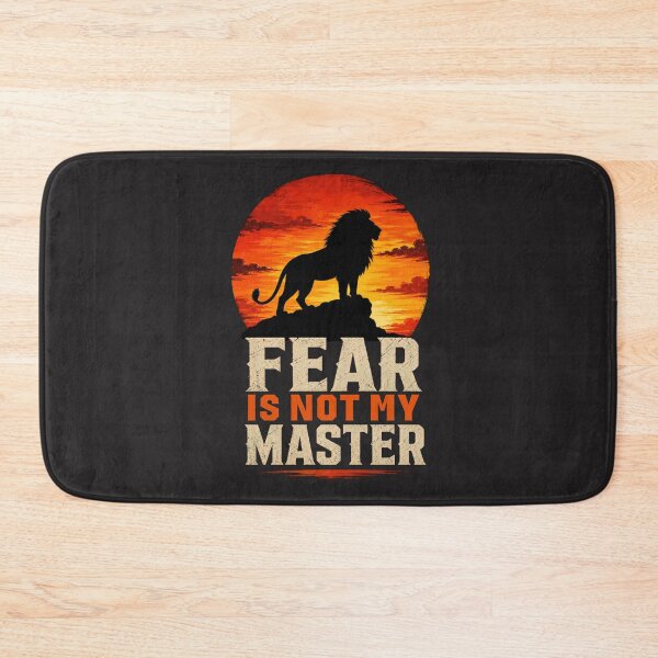 Item preview, Fear Is Not My Master Lion Silhouette Sunset Retro Motivational Design designed and sold by Bennie Singh.