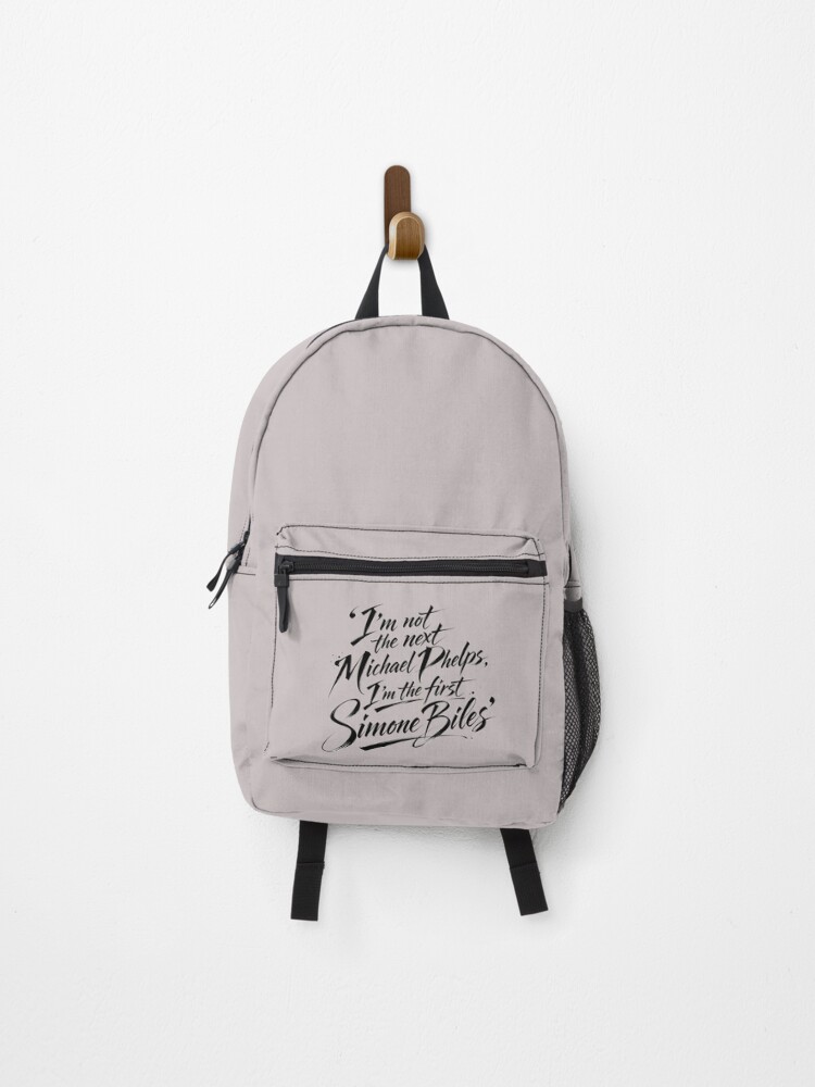 Thumbnail 1 of 3, Backpack, First Simone Biles Empowerment Quote Typography Design designed and sold by RisesparkJM.