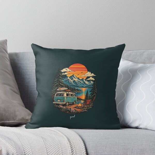 Item preview, Retro Mountain Camping Adventure – Vintage Van Sunset designed and sold by Musamem  Designs.